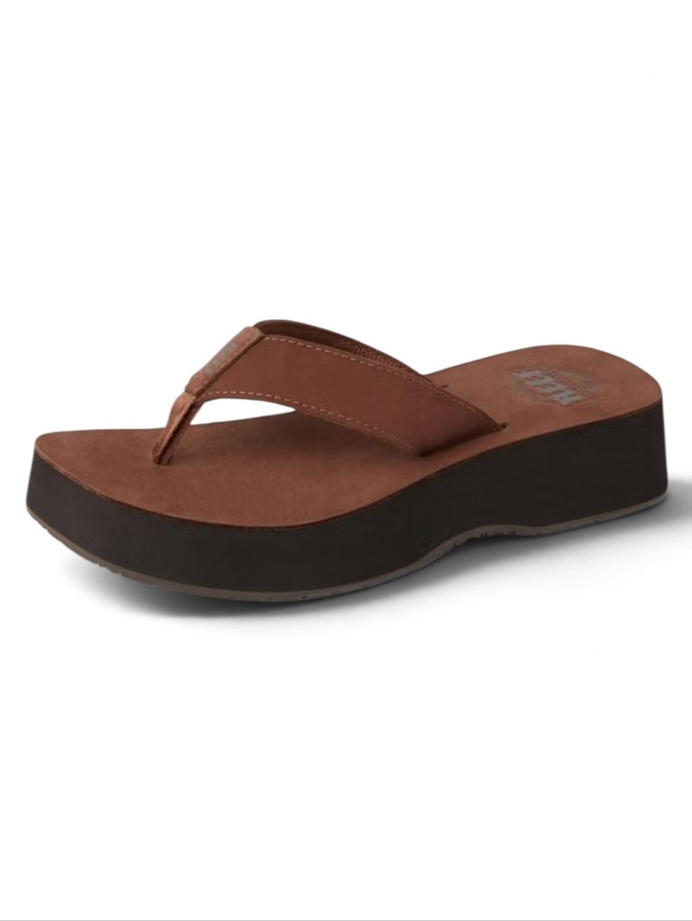 Reef Women's Brown Platform Flip Flop Thong Sandals. NWOT